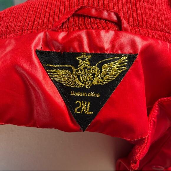 NWT SOHO BABE LOVE | Red Zip Up Bomber Jacket | Women's 2XL - Picture 7 of 11